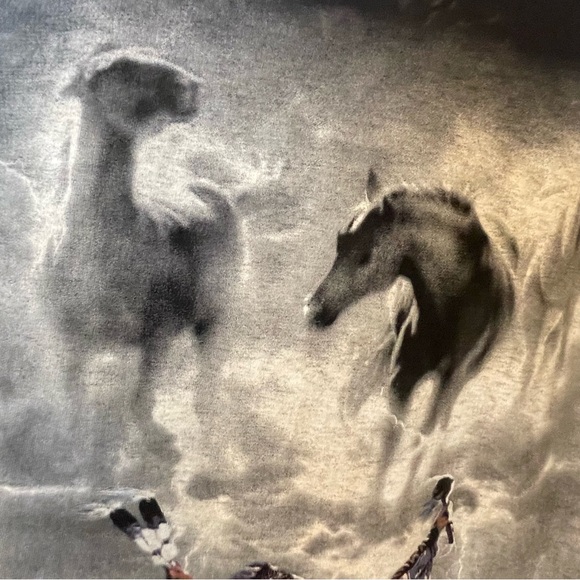 The Mountain American Native and Spirit Horses Distressed Tie Dye T-shirt Sz XL - Picture 8 of 10